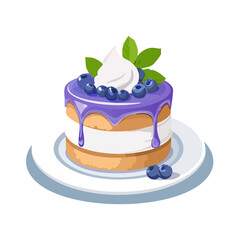 Delicious Blueberry Cake Illustration for Design Projects