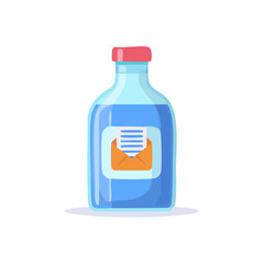 Water bottle filled with an email icon, symbolizing email marketing campaigns