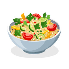Fresh Tabbouleh Salad in a Bowl - Delicious and Healthy Vegetarian Meal