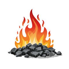 Cartoon Campfire SVG Illustration for Outdoor Adventures