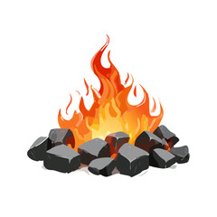 Campfire SVG Image: Burning Embers and Glowing Flames