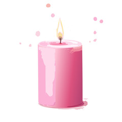 Pink Candle Illustration for Celebrations and Home Decor