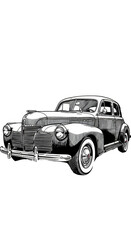 Vintage Car Illustration Classic Automobile Retro Vehicle Isolated Design