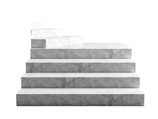 Concrete stairs isolated on transparent background