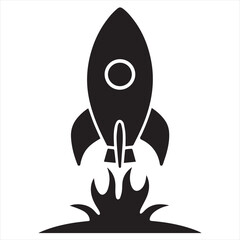 Minimal Rocket Logo Design, Elegant Silhouette Style Vector Art for Modern Branding, Space-Inspired Identity, and Clean Logo Concepts

