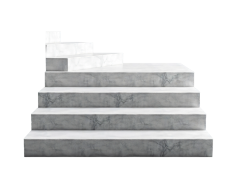 Concrete stairs isolated on transparent background