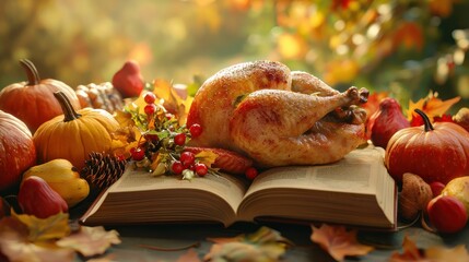 3D render of Thanksgiving recipe book