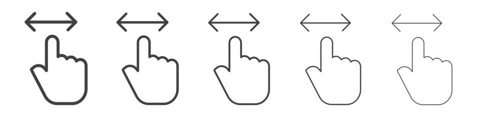 Horizontal swipe gesture icon simple illustration logo art