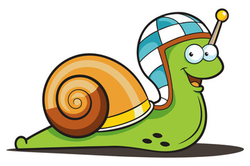 A snail ready for a race