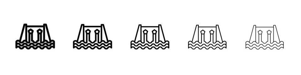 Hydroelectric dam icon simple illustration logo art