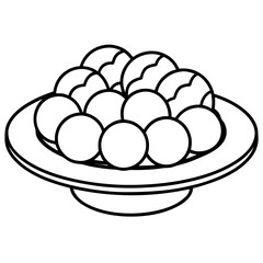 Minimal Dessert Plate Line Art