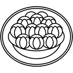 Minimal Dessert Plate Line Art