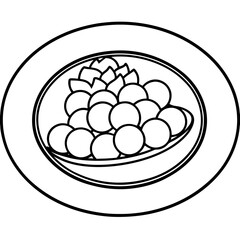 Minimal Dessert Plate Line Art