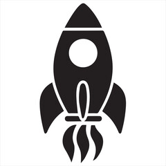 Minimal Rocket Logo Design, Elegant Silhouette Style Vector Art for Modern Branding, Space-Inspired Identity, and Clean Logo Concepts
