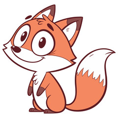 Cute cartoon fox set. Cartoon animal character design. Flat vector illustration isolated on a white background.
