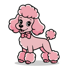 Cute pink poodle dog vector vector illustration.