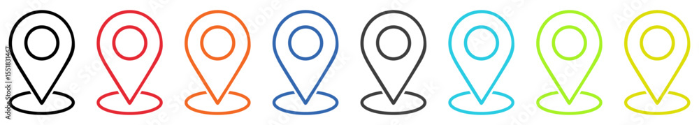 Poster pin location icon. colorful map pointer. marker pointer. point of map. pin icon to mark location. fl