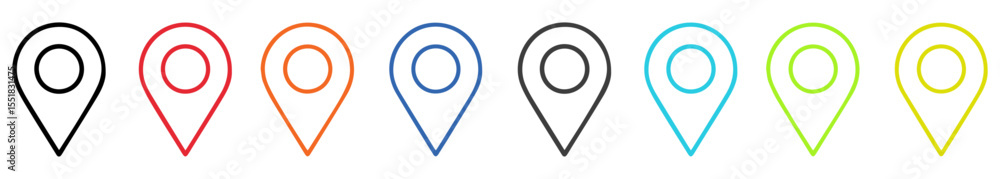 Fototapete pin location icon. colorful map pointer. marker pointer. point of map. pin icon to mark location. fl