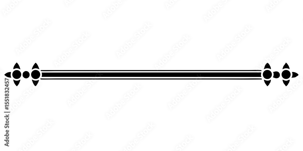 Poster straight horizontal минималистичный vector divider with pointed tips for text, cards and typography,