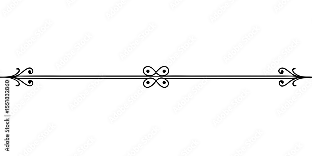 Poster decorative minimalist divider made of lines and decorative elements for text, cards and typography, 