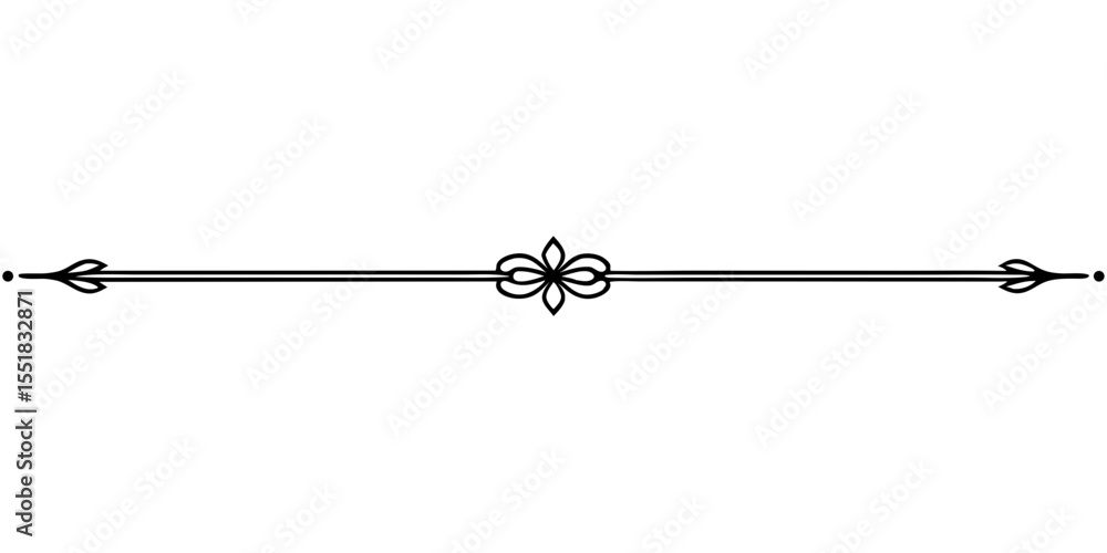 Poster decorative straight horizontal divider for text and cards, isolated vector image on a transparent ba