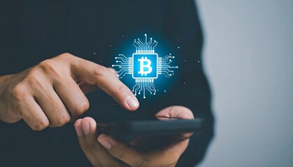 Bitcoin in a circuit board on a phone.