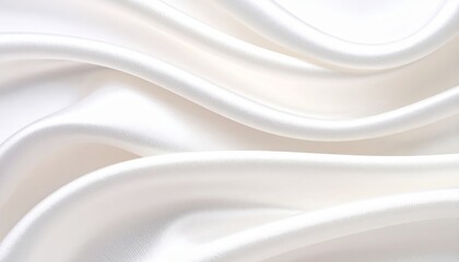 Luxurious white silk fabric background texture, smooth and flowing drapery for elegant designs