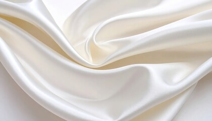 Luxurious white silk fabric texture, smooth, elegant background for design flowing,