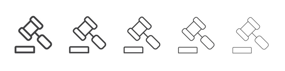 Law hammer icon simple illustration logo art