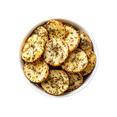 Bowl of Crispy Herb-Seasoned Potato Rounds