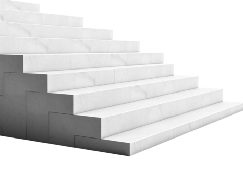 Concrete stairs isolated on transparent background