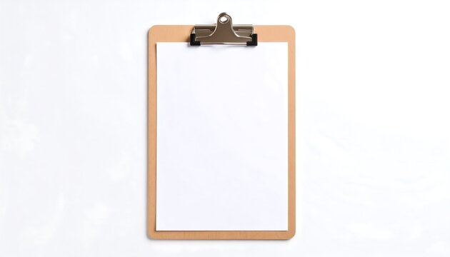 Blank Clipboard on White Background.