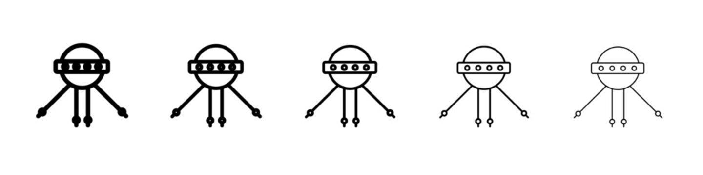 Linear sputnik icon simple illustration logo art
