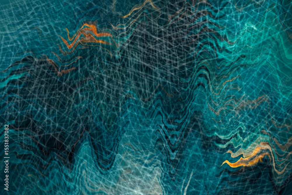 Poster swirling waves of color create a mesmerizing ocean-inspired abstract artwork