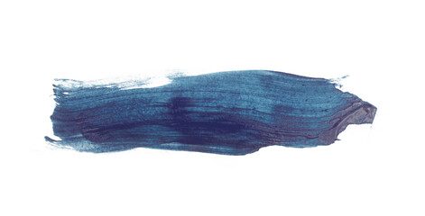 Dark blue watercolor paint brush stroke isolated on transparent background. watercolor png.