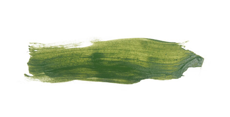 Green watercolor paint brush stroke isolated on transparent background. watercolor png.	