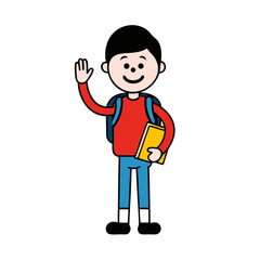 Obraz premium boy wearing a colorful backpack