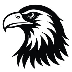 Obraz premium A monochrome illustration of a majestic eagle head profile silhouette