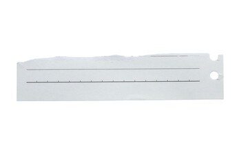 notebook paper with torn edges stuck on transparent background.