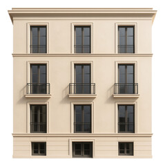 Obraz premium Smooth plastered facade with a subtle sheen, providing a sophisticated look for luxury apartment buildings.