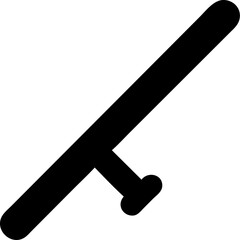 baton vector outline icon on white or transparent background. Military Solid Editable Icon	