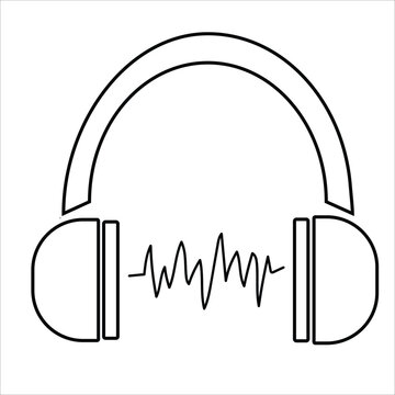 head phone icon black and white