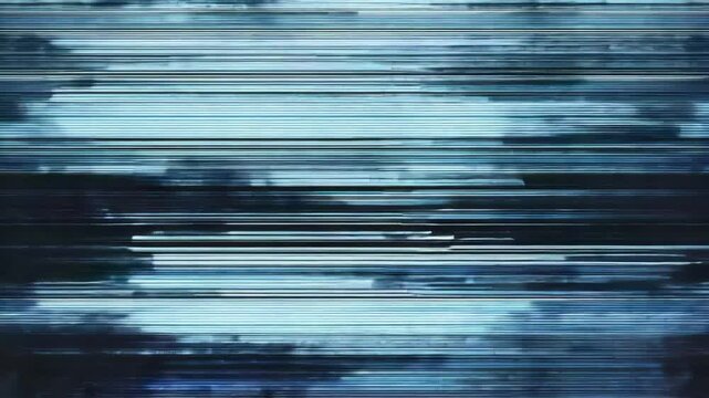Dark blue CRT screen with broken pixel patterns, digital residue aesthetics