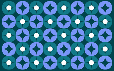 seamless pattern with abstract geometric shapes. Indonesian batik floral background in ethnic style with a seamless pattern in purple and blue, perfect for textile and fabric design. Floral background