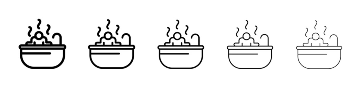 Man relaxing in jacuzzi icon simple illustration logo art