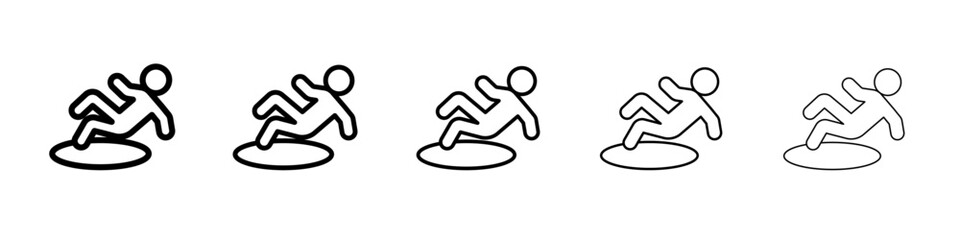 Man tripping icon simple illustration logo art