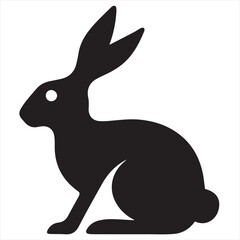 Obraz premium Minimal Rabbit Logo Design, Elegant Silhouette Style Vector Art for Clean Branding, Business Identity, and Nature-Inspired Logo Concepts 