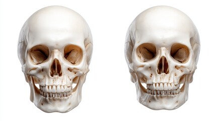 Obraz premium An isolated skull on a transparent background is the subject of an image produced by generative stock