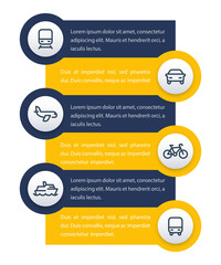 Transport, public transportation infographics design with line icons