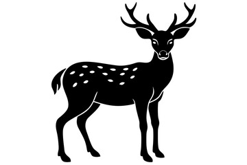Vector art of silhouette deer 